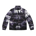 Lost Soul Men's Gothic Cityscape Puffer Jacket — 'Last Storm' All-Over Print