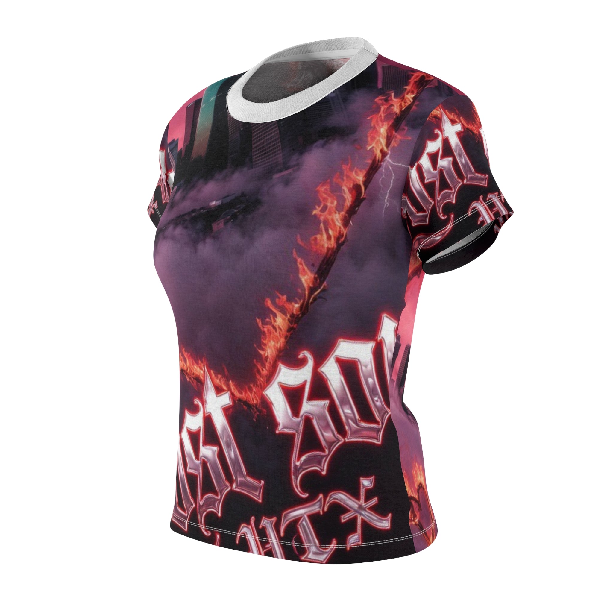 Lost Soul HTX Gothic Flame Graphic Tee — Women's All-Over Print
