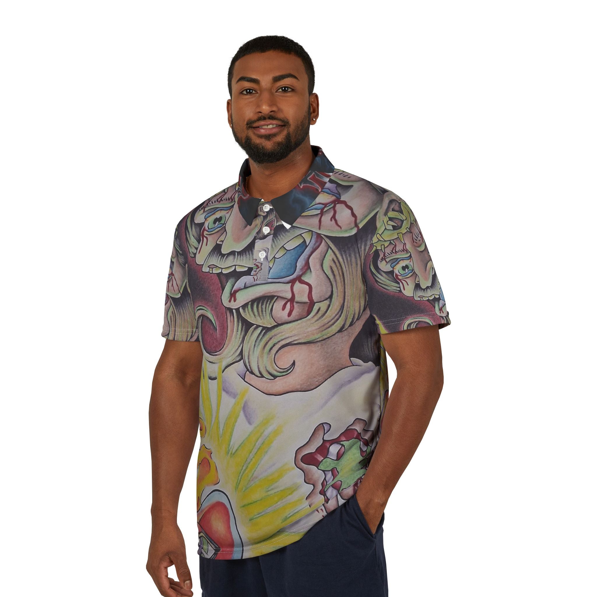 Lost Soul Tattoo Flash All-Over Print Polo