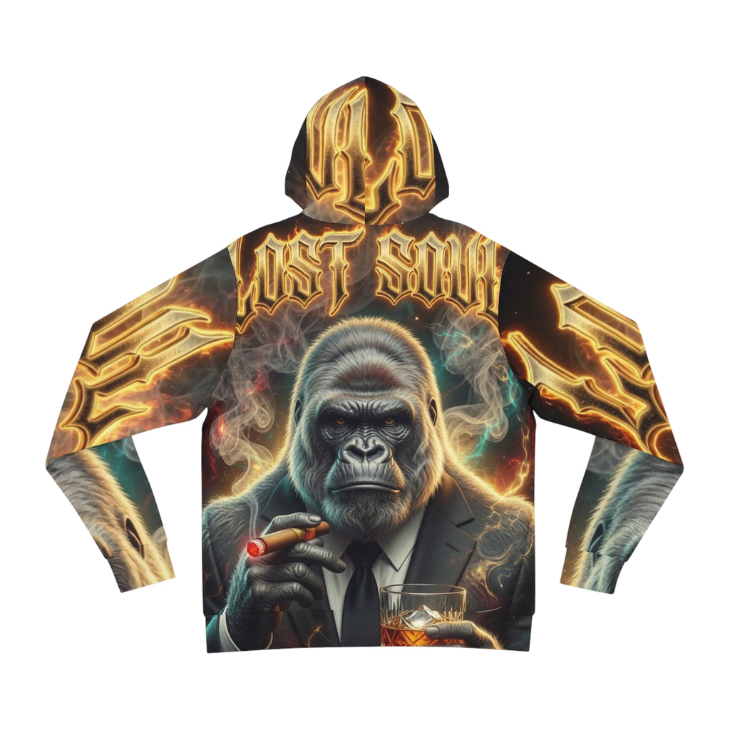 Lost Soul Silverback Gorilla Smoking Cigar Hoodie - 'Lost Soul' All-Over Print Fashion Hoodie