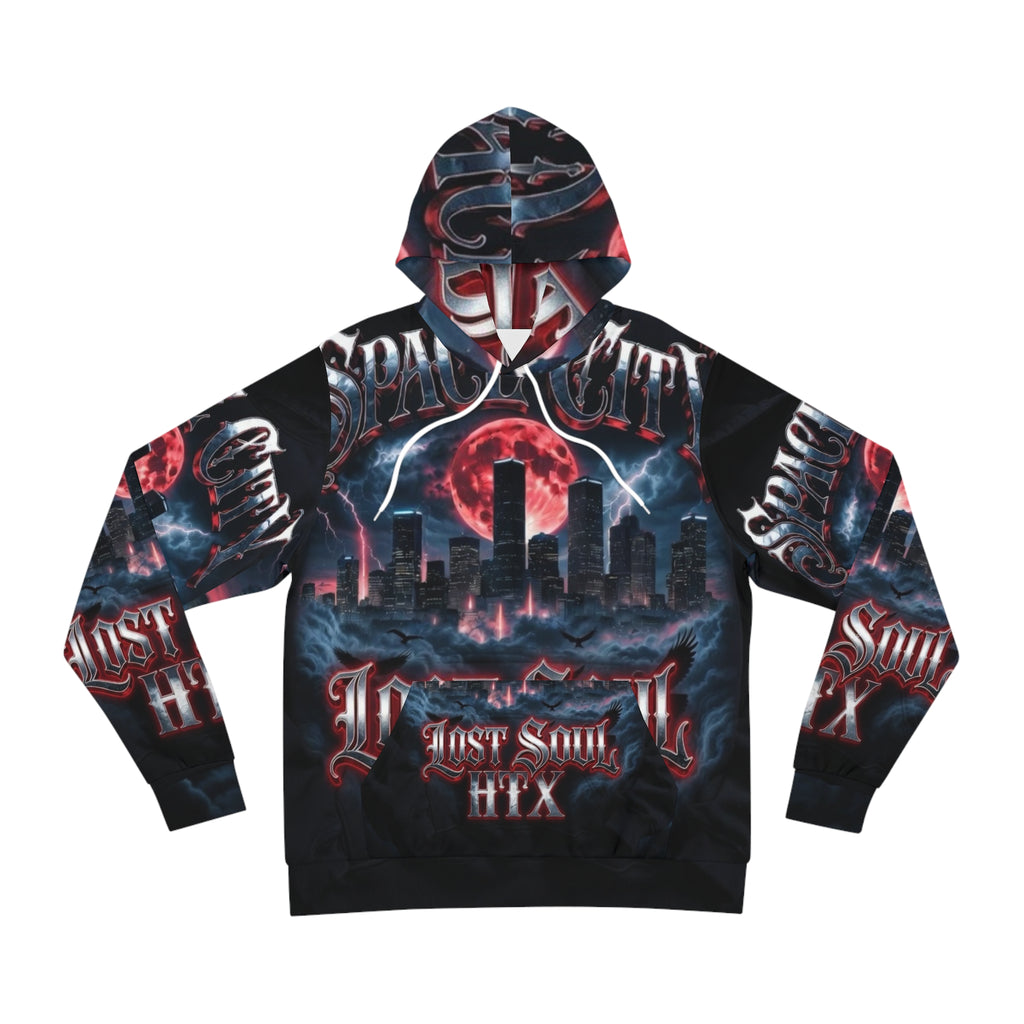 Lost Soul Space City Lost Soul Hoodie — Houston Skyline Gothic Streetwear AOP