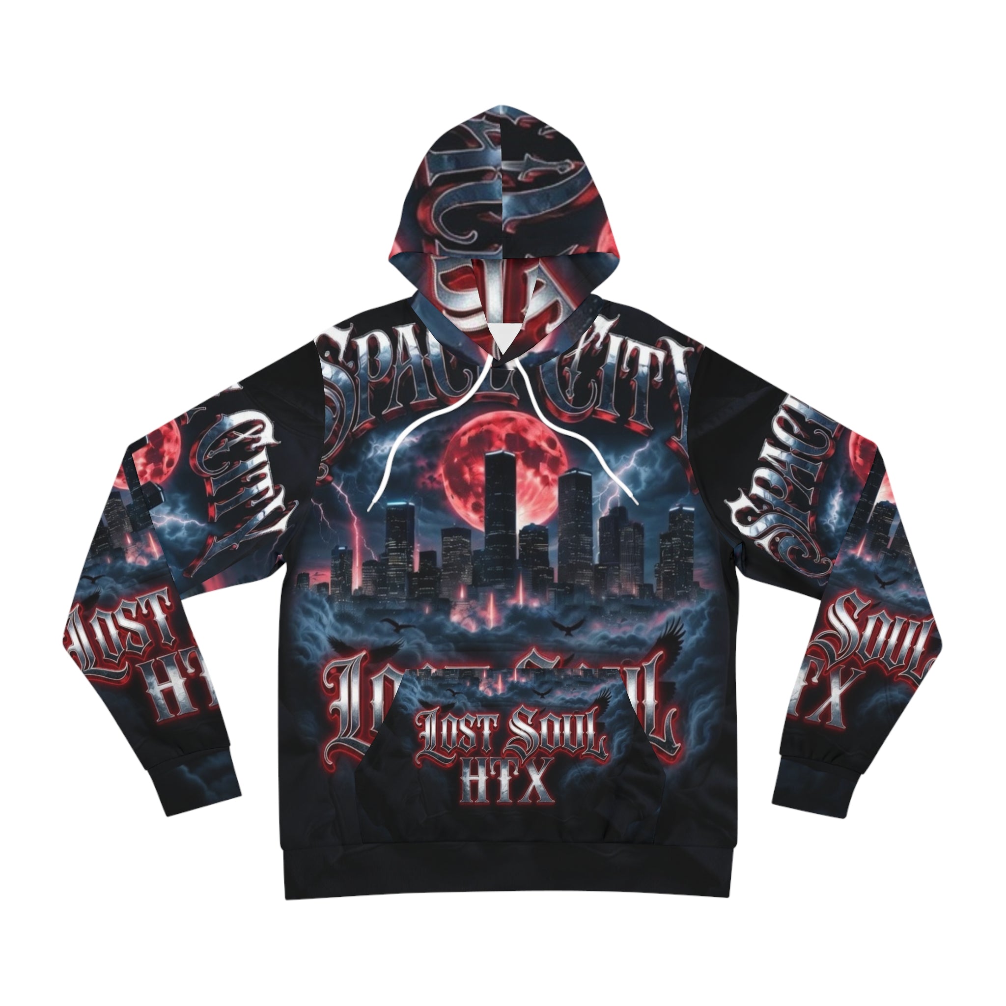 Lost Soul Space City Lost Soul Hoodie — Houston Skyline Gothic Streetwear AOP