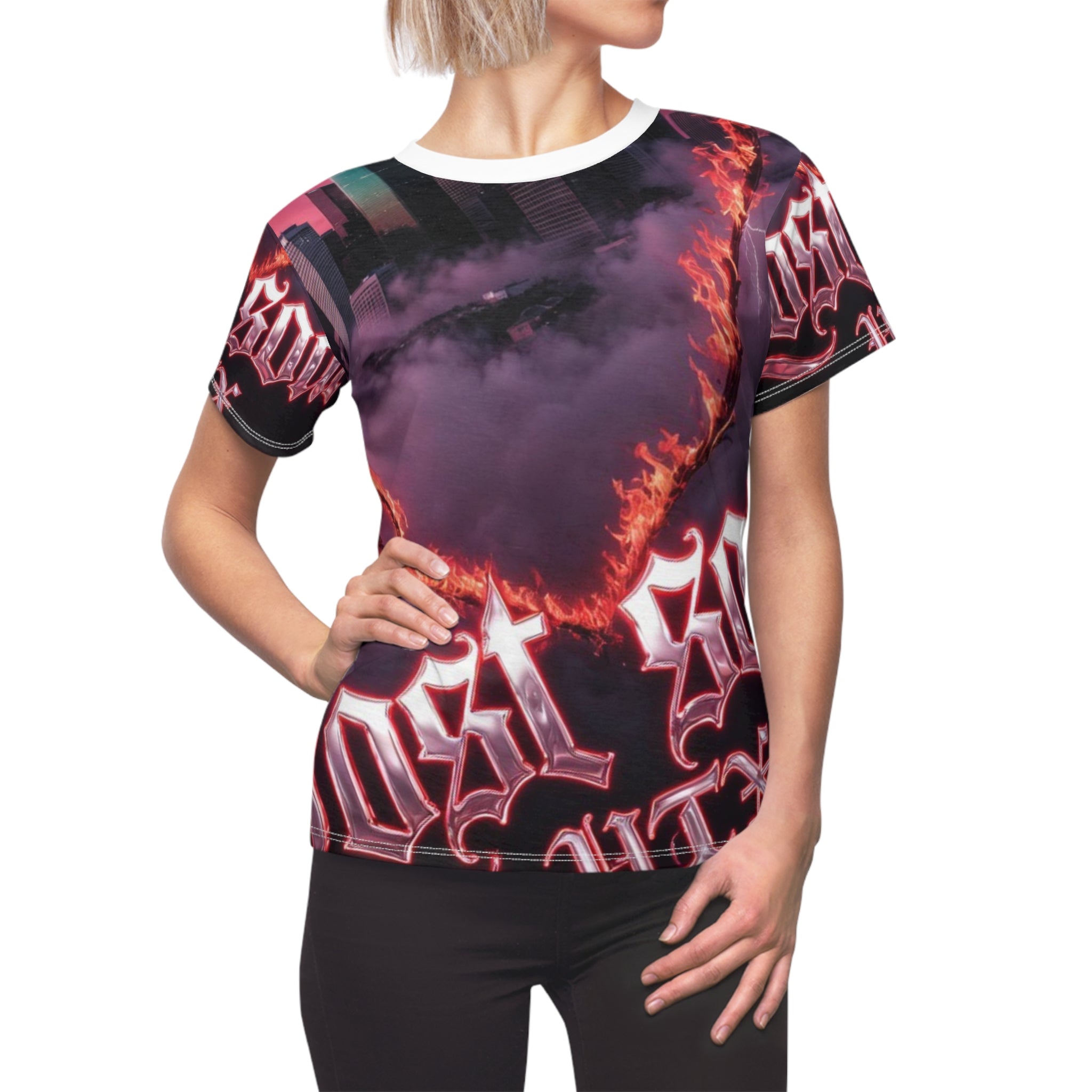 Lost Soul HTX Gothic Flame Graphic Tee — Women's All-Over Print