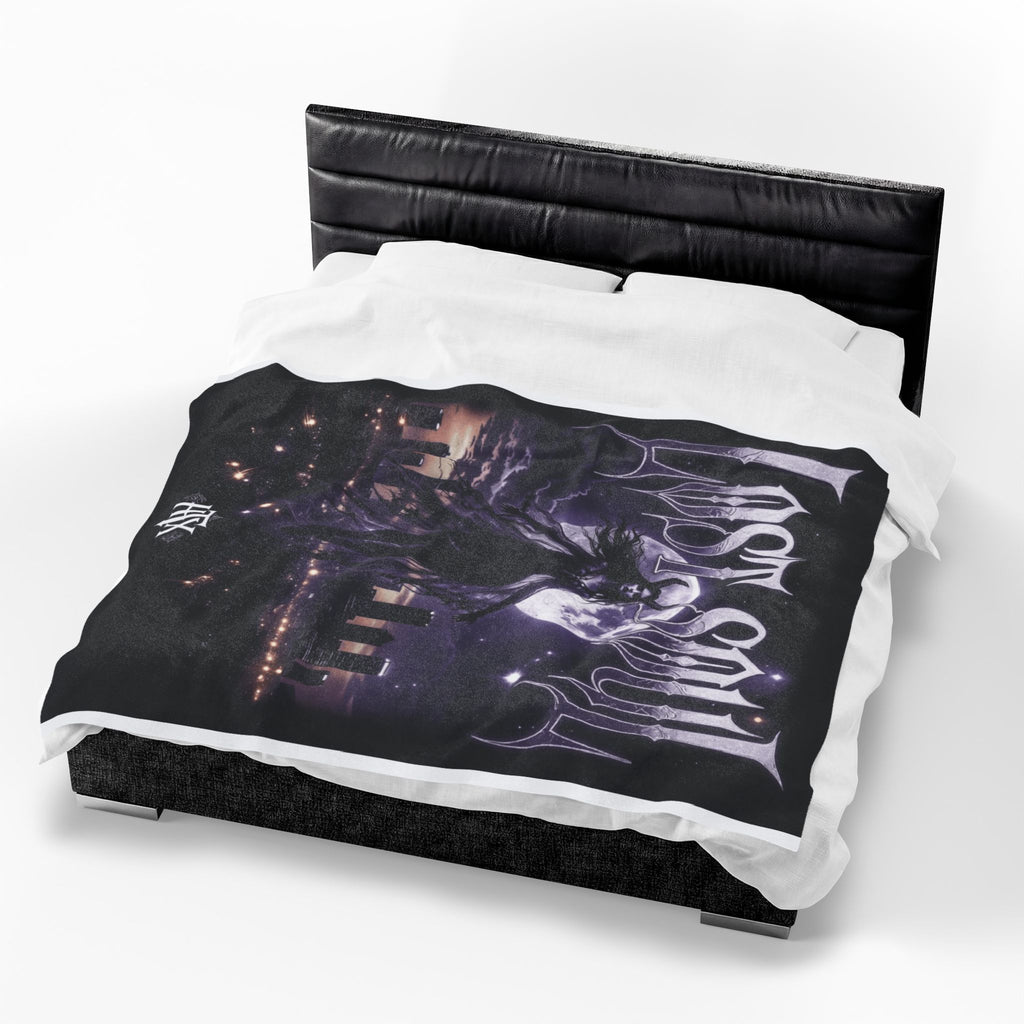 Lost Soul Velveteen Plush Blanket — Gothic Moonlight Throw for Goth & Alternative Fans