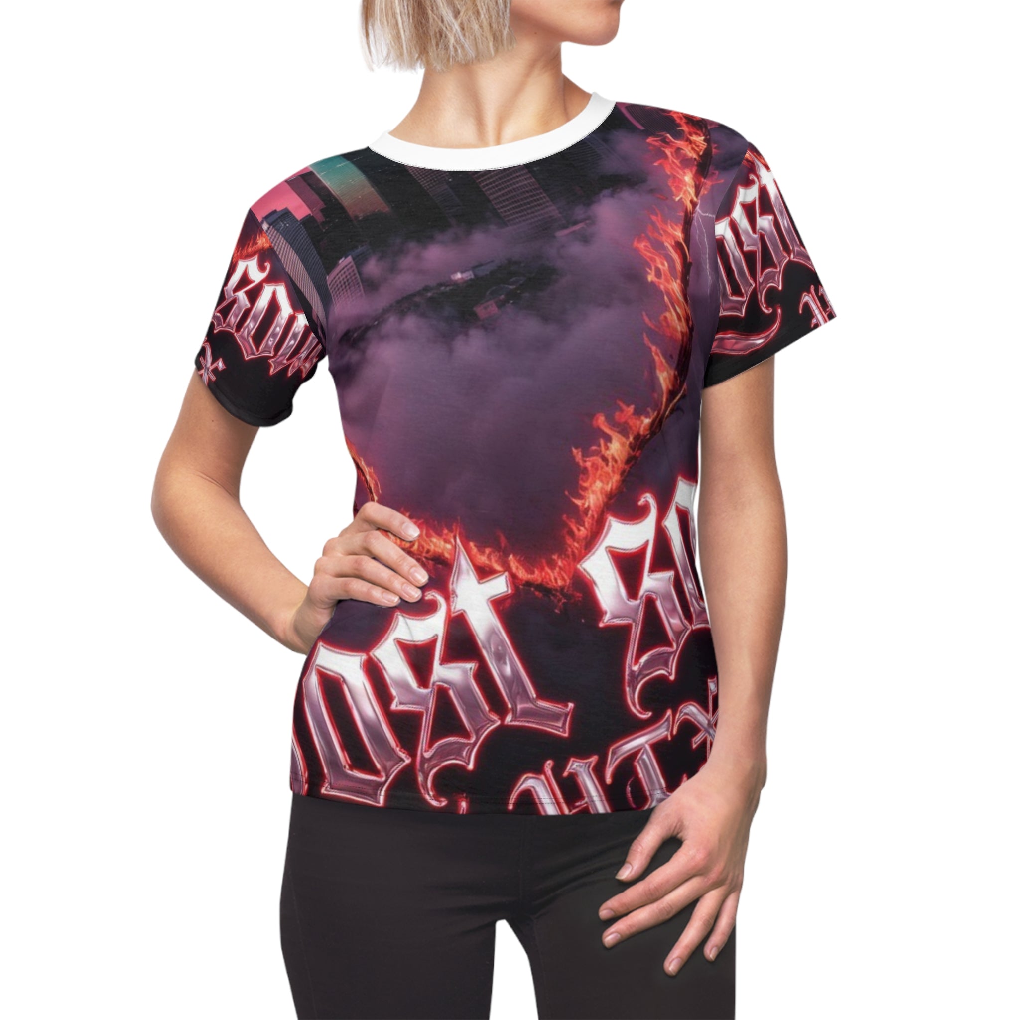 Lost Soul HTX Gothic Flame Graphic Tee — Women's All-Over Print