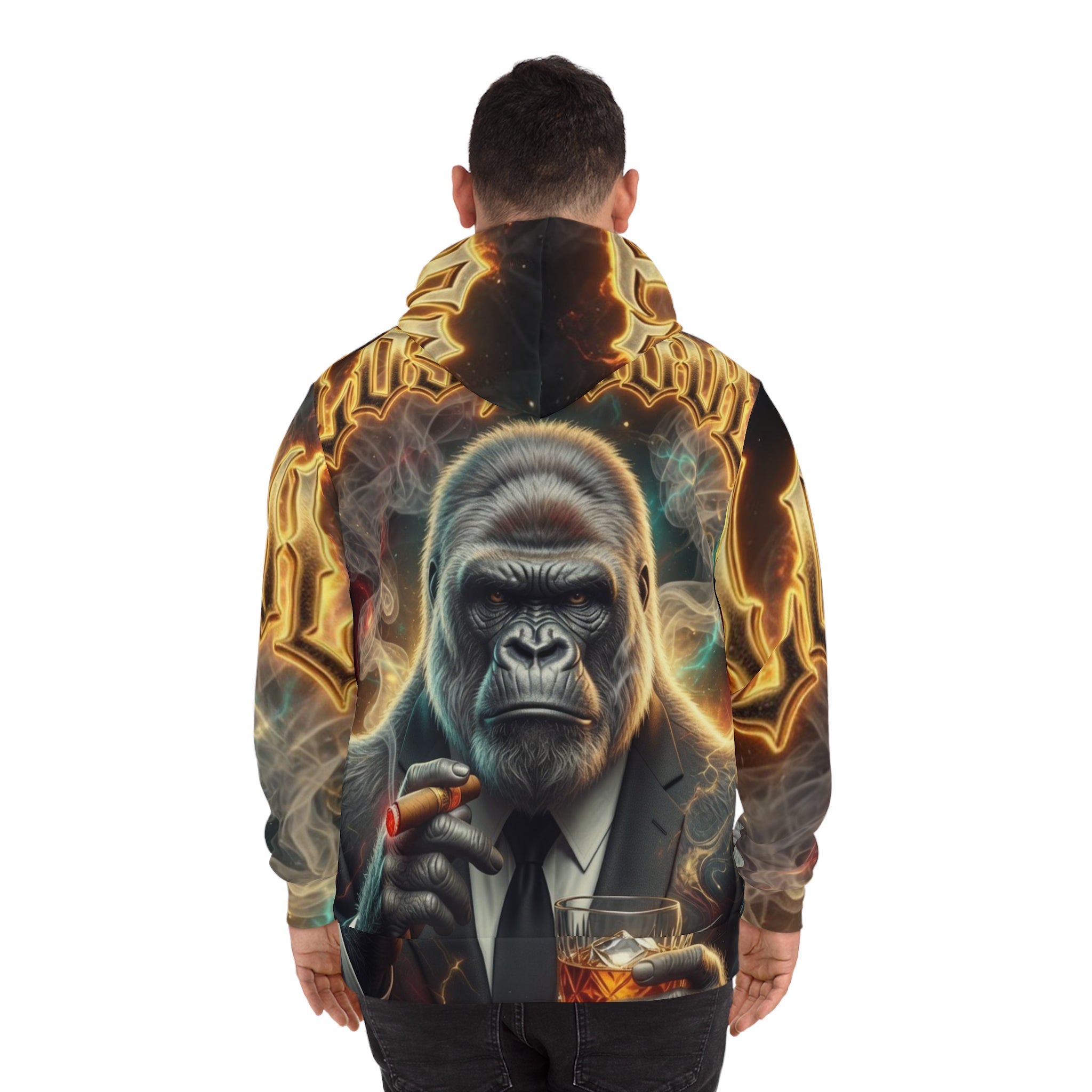 Lost Soul Silverback Gorilla Smoking Cigar Hoodie - 'Lost Soul' All-Over Print Fashion Hoodie