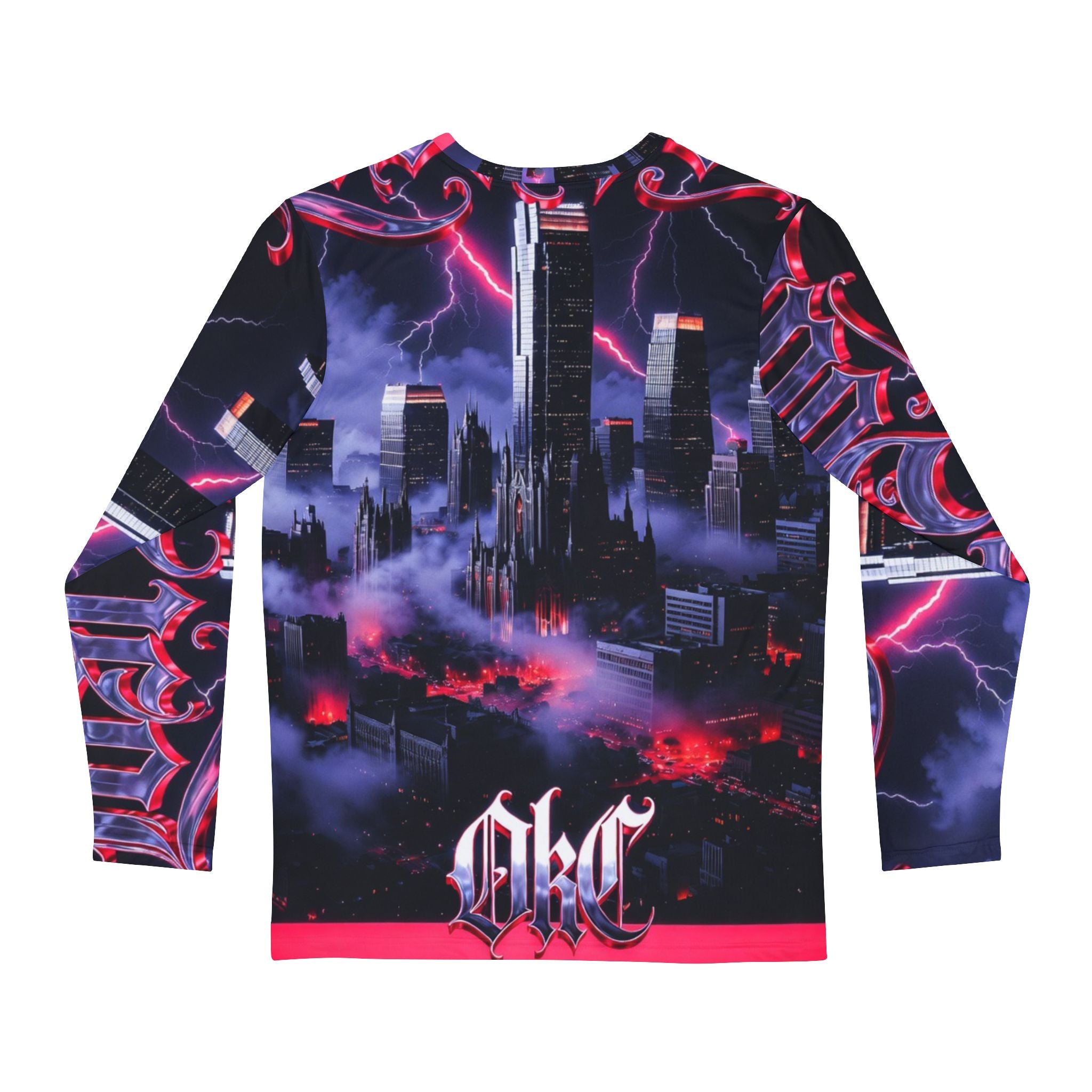 Lost Soul Storm City Graphic Long Sleeve Shirt — Gothic OKC Urban Skyline