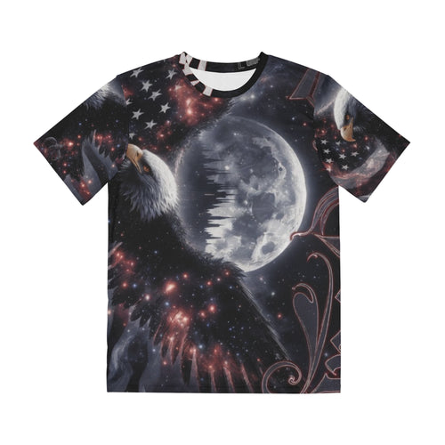 Lost Soul All-Over Print Eagle & Moon Tee — Gothic Eagle T-Shirt