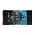 Lost Soul Houston Neon Skyline Beach Towel — City Skyline Travel Towel