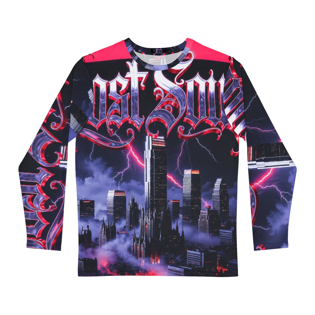 Lost Soul Storm City Graphic Long Sleeve Shirt — Gothic OKC Urban Skyline