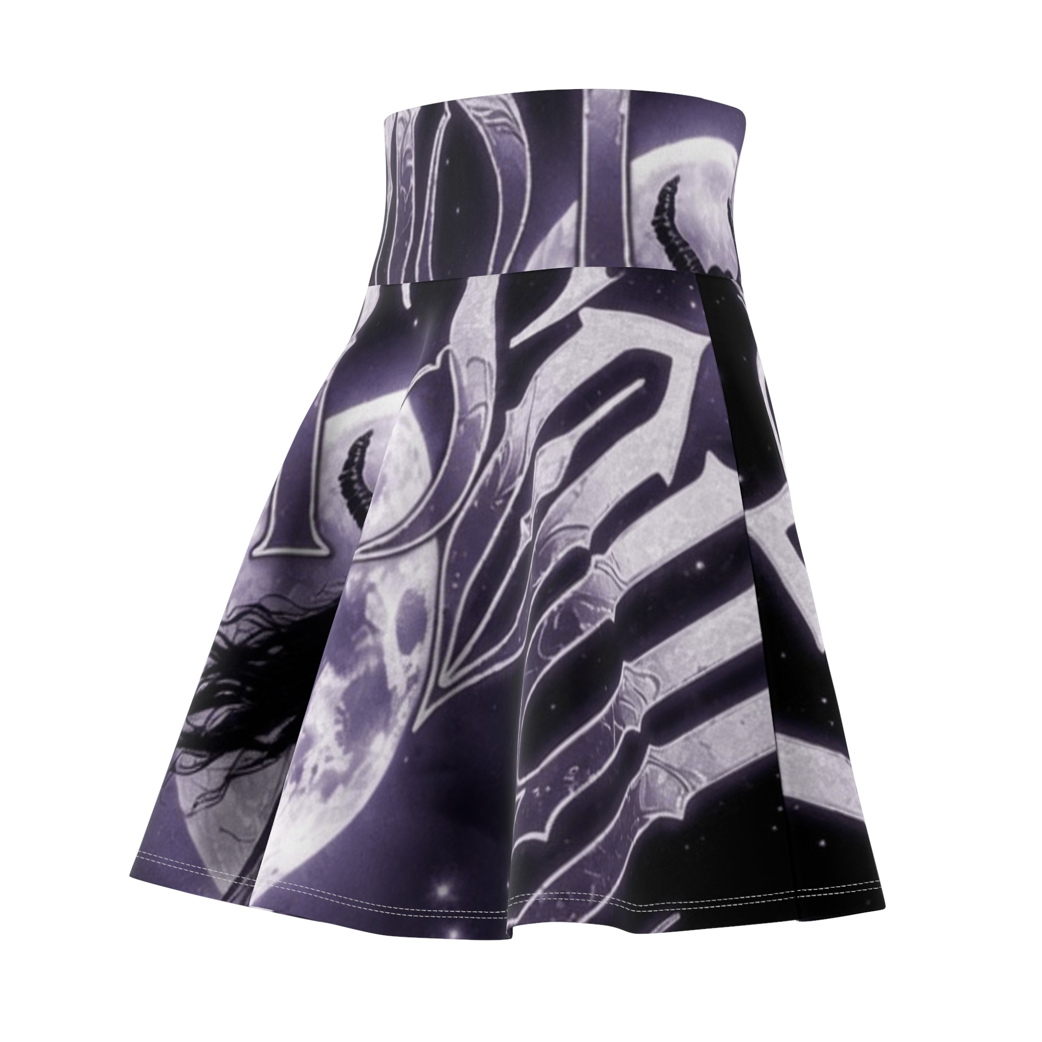 Lost Soul Witch Moon Skater Skirt — Gothic Moonlight Femme Flare HTX