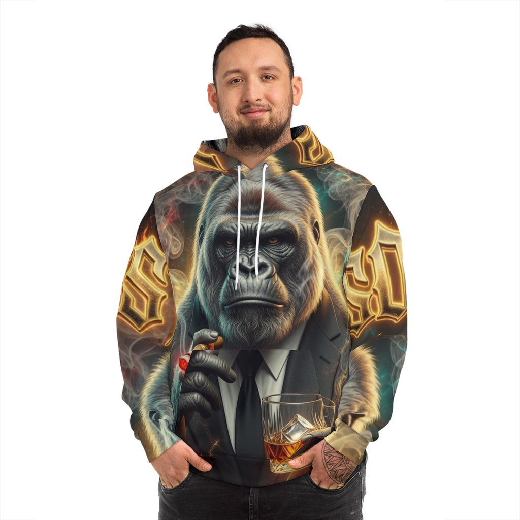 Lost Soul Silverback Gorilla Smoking Cigar Hoodie - 'Lost Soul' All-Over Print Fashion Hoodie