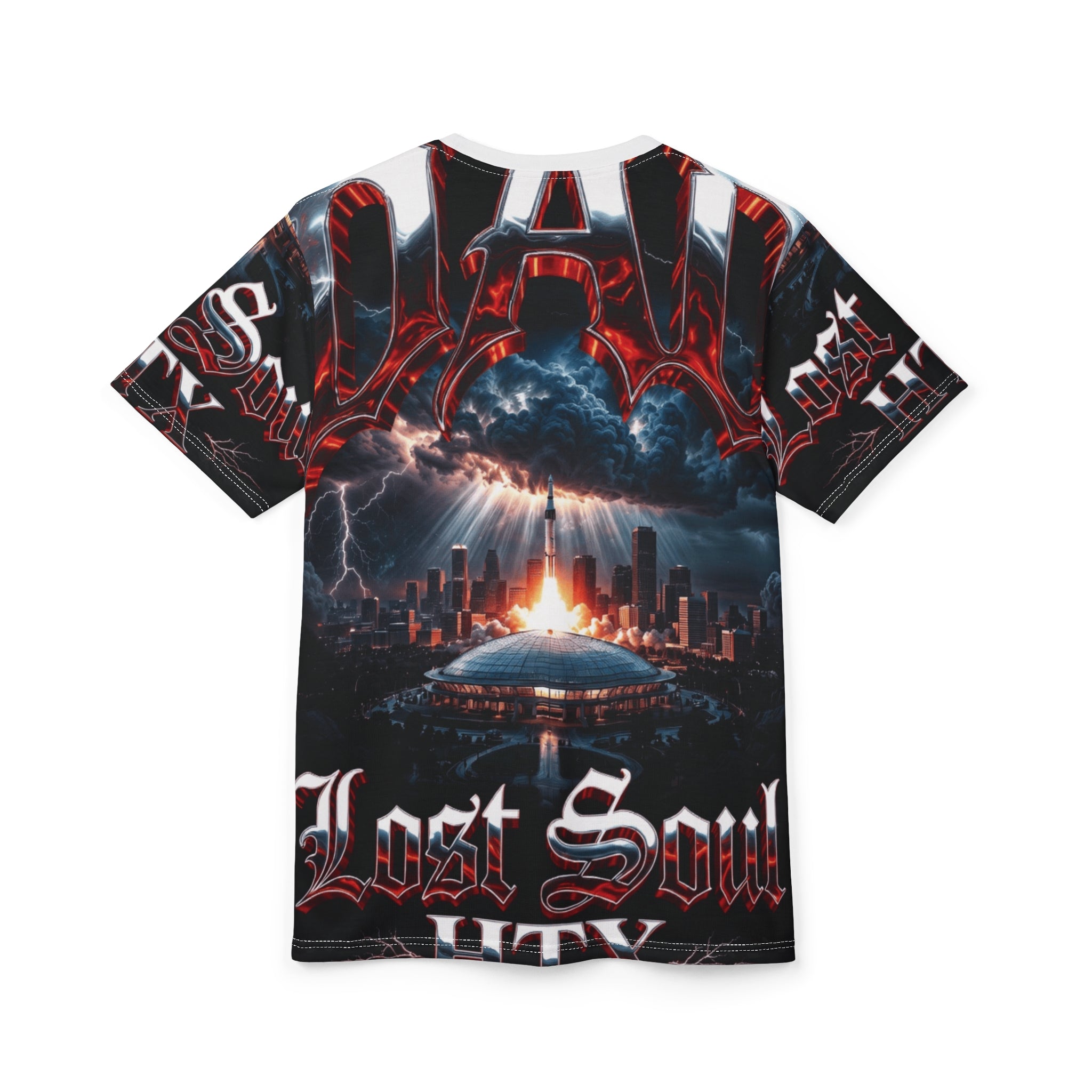 Lost Soul Dad Apocalyptic Cityscape All-Over Print Tee