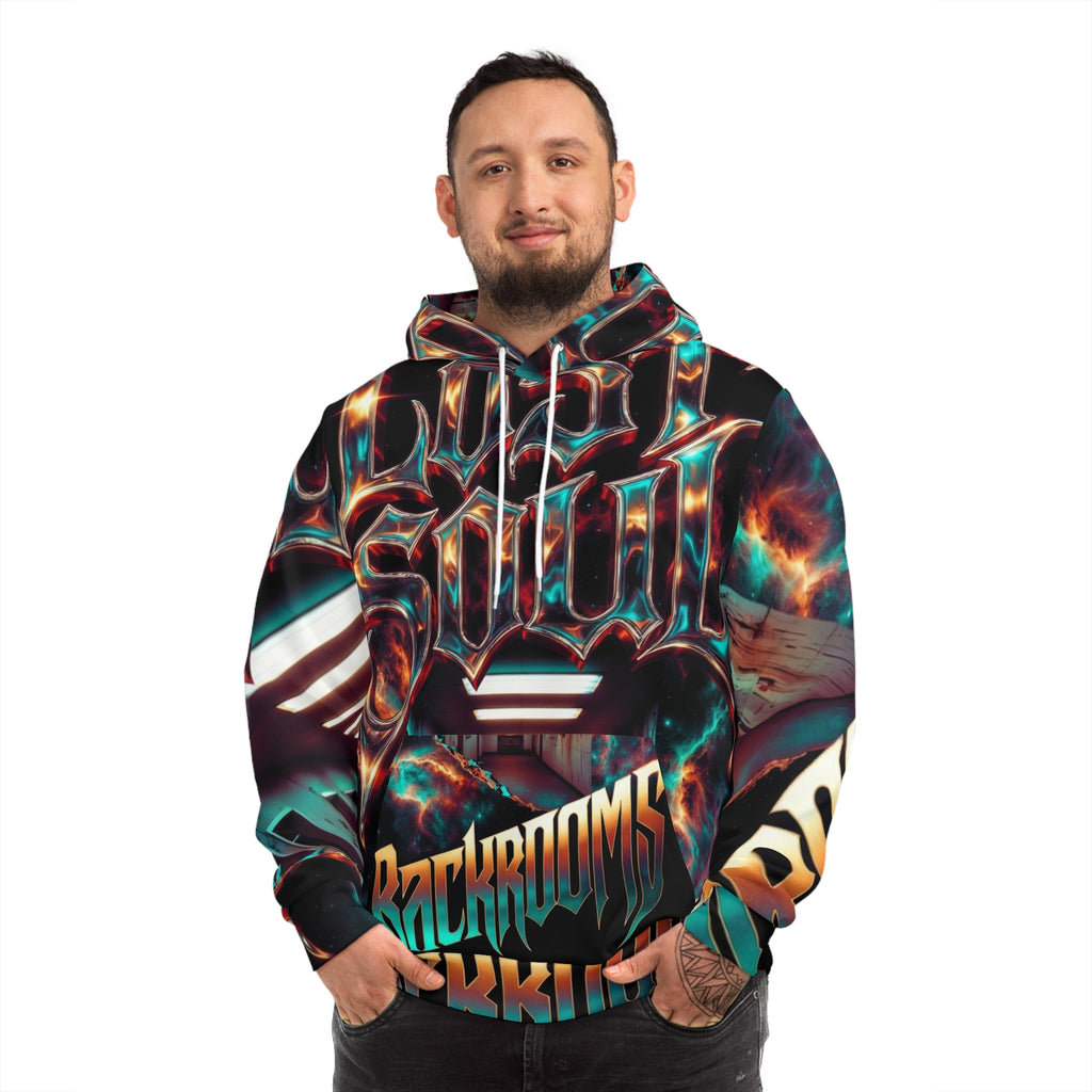 Lost Soul Backrooms All-Over Print Hoodie — Trippy Vaporwave Streetwear