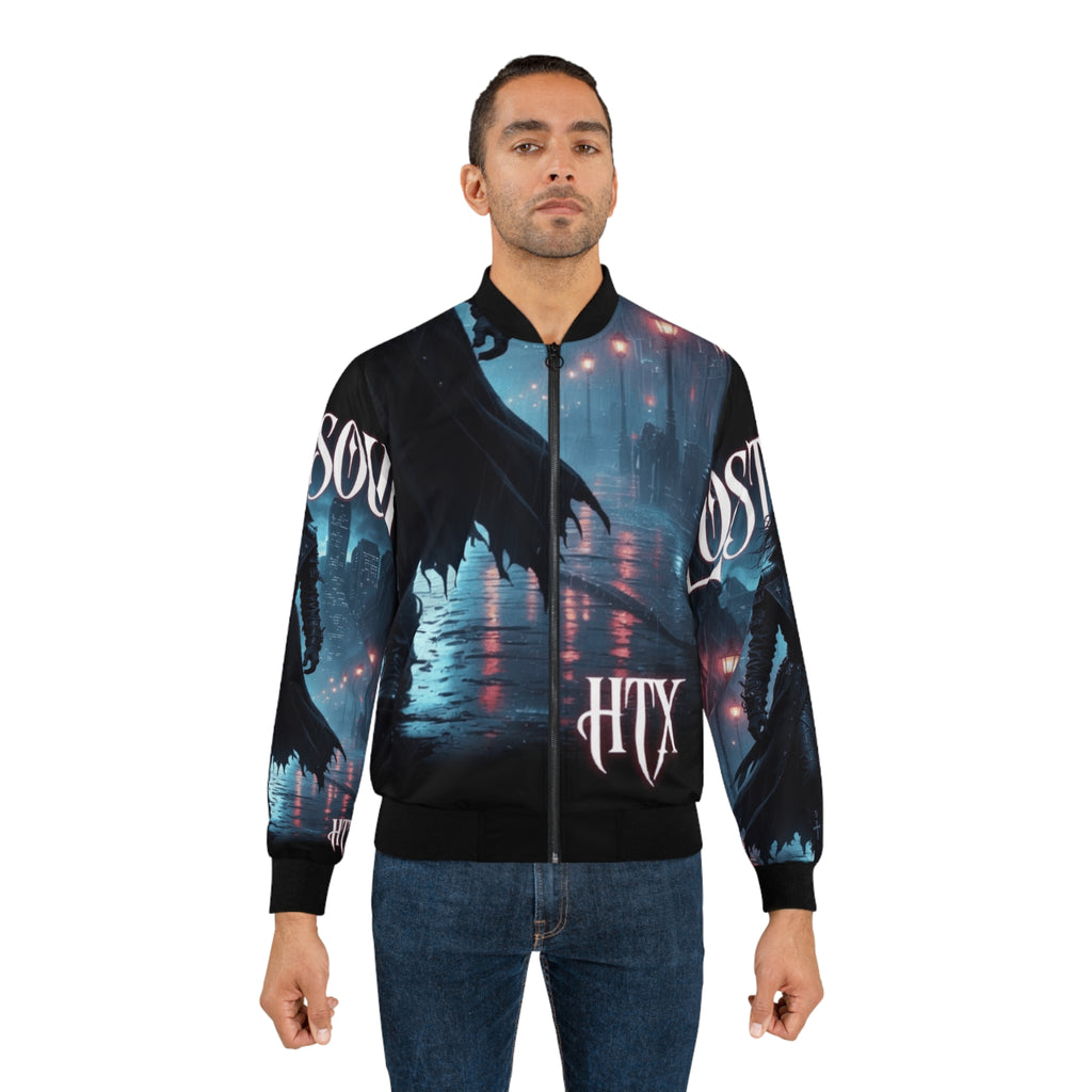 Lost Soul Bomber Jacket — Gothic Dark City AOP Jacket ("Lost Soul" Design)