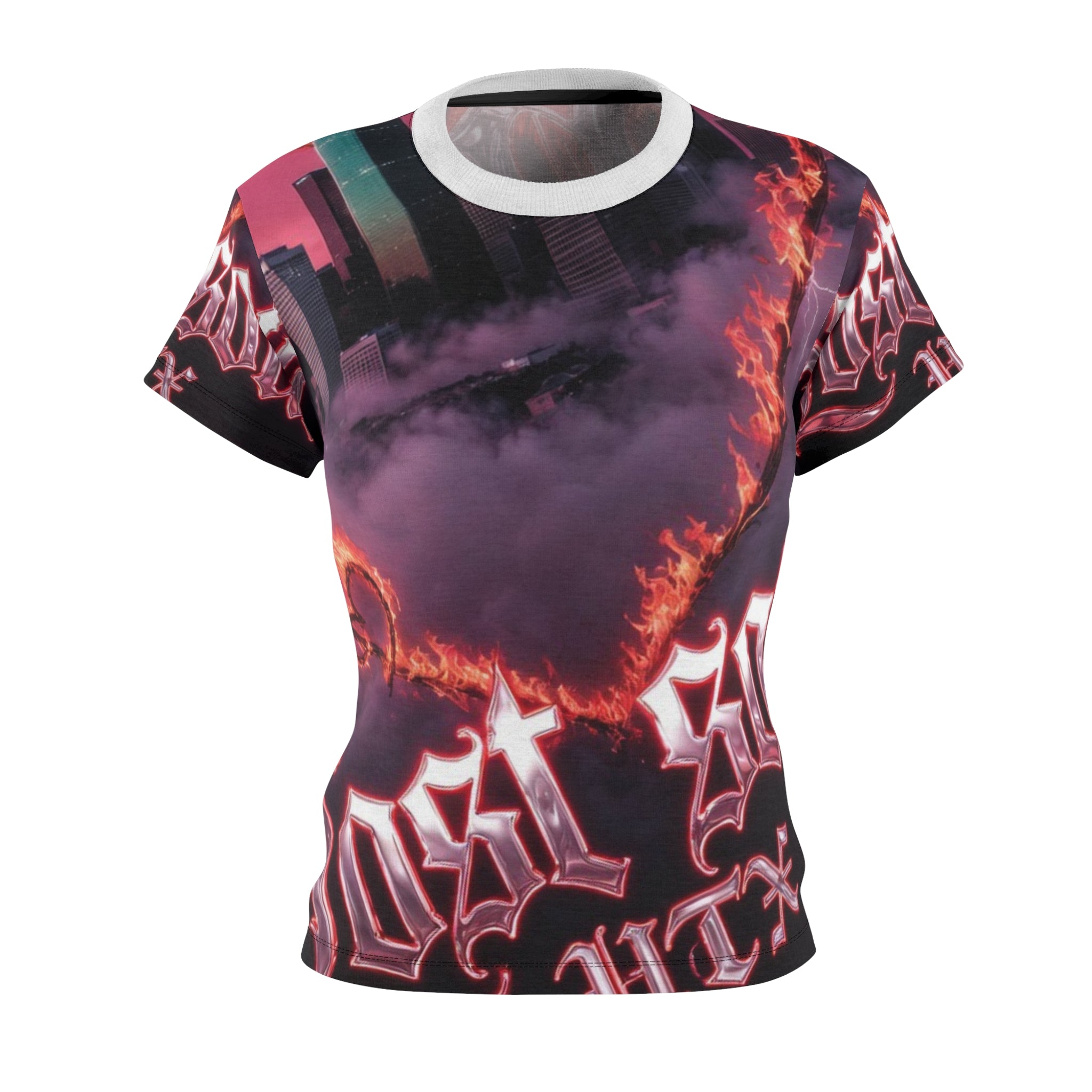 Lost Soul HTX Gothic Flame Graphic Tee — Women's All-Over Print