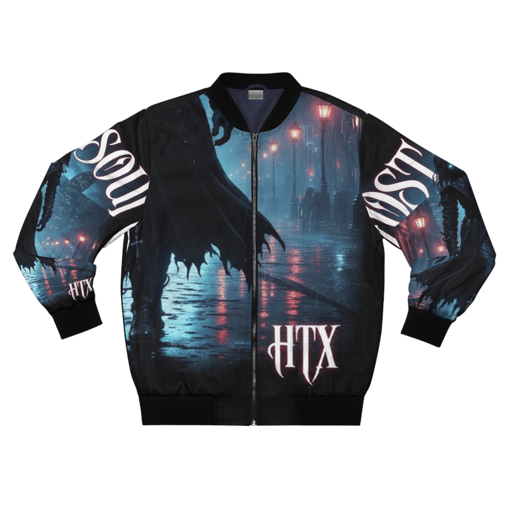 Lost Soul Bomber Jacket — Gothic Dark City AOP Jacket ("Lost Soul" Design)