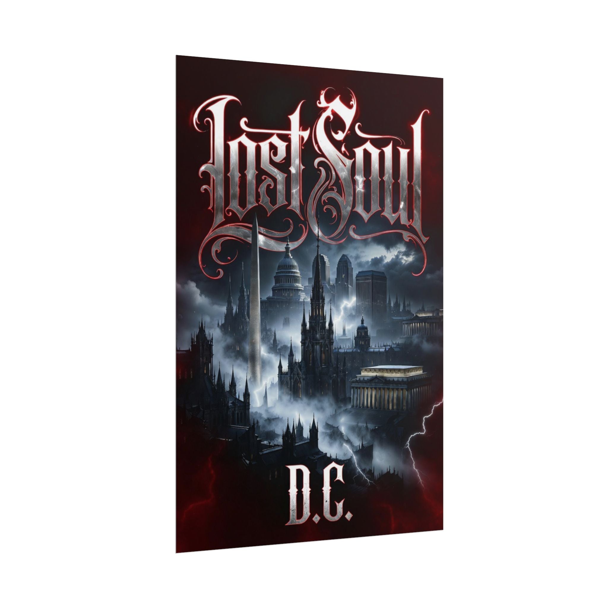 Lost Soul D.C. Rolled Poster — 'Lost Soul D.C.' Gothic Cityscape Metal Band Art