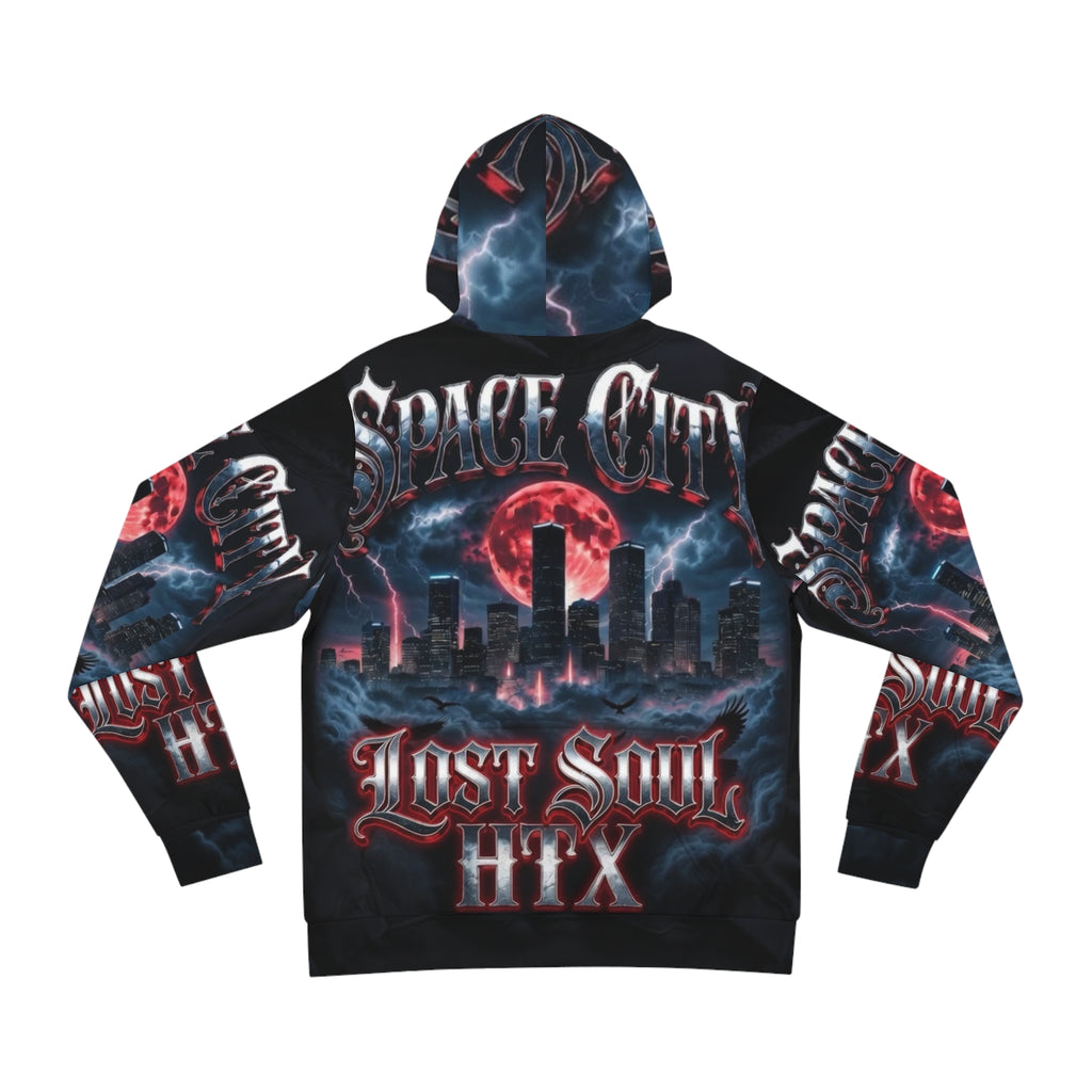 Lost Soul Space City Lost Soul Hoodie — Houston Skyline Gothic Streetwear AOP